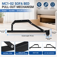 Charnière télescopique noire en gros avec roulettes pour canapé-lit convertible – Quincaillerie métallique pour l'installation de canapés-lits