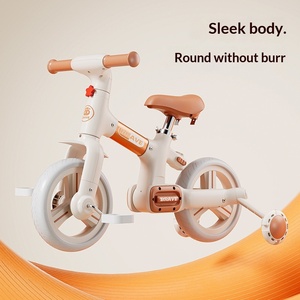 Vélo d'équilibre coulissant pour enfants, <span class=keywords><strong>tricycle</strong></span> à pédales 2-en-1 pour bébé, multifonctionnel, roues en mousse, siège en cuir, roues d'apprentissage <span class=keywords><strong>6</strong></span> pouces complètes - Product Image 3