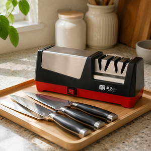Affilacoltelli Elettrico <span class=keywords><strong>Professionale</strong></span> Antiscivolo, Strumento Automatico di <span class=keywords><strong>Affilatura</strong></span> con Diamante per <span class=keywords><strong>Coltelli</strong></span> da Cucina, Forbici e <span class=keywords><strong>Coltelli</strong></span> da Chef - Product Image 1