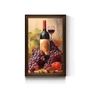 Decorazione del vino rustico Vintage arte della parete pittura su tela per il ristorante occidentale Wine Bar cucina Lounge - Product Image 3