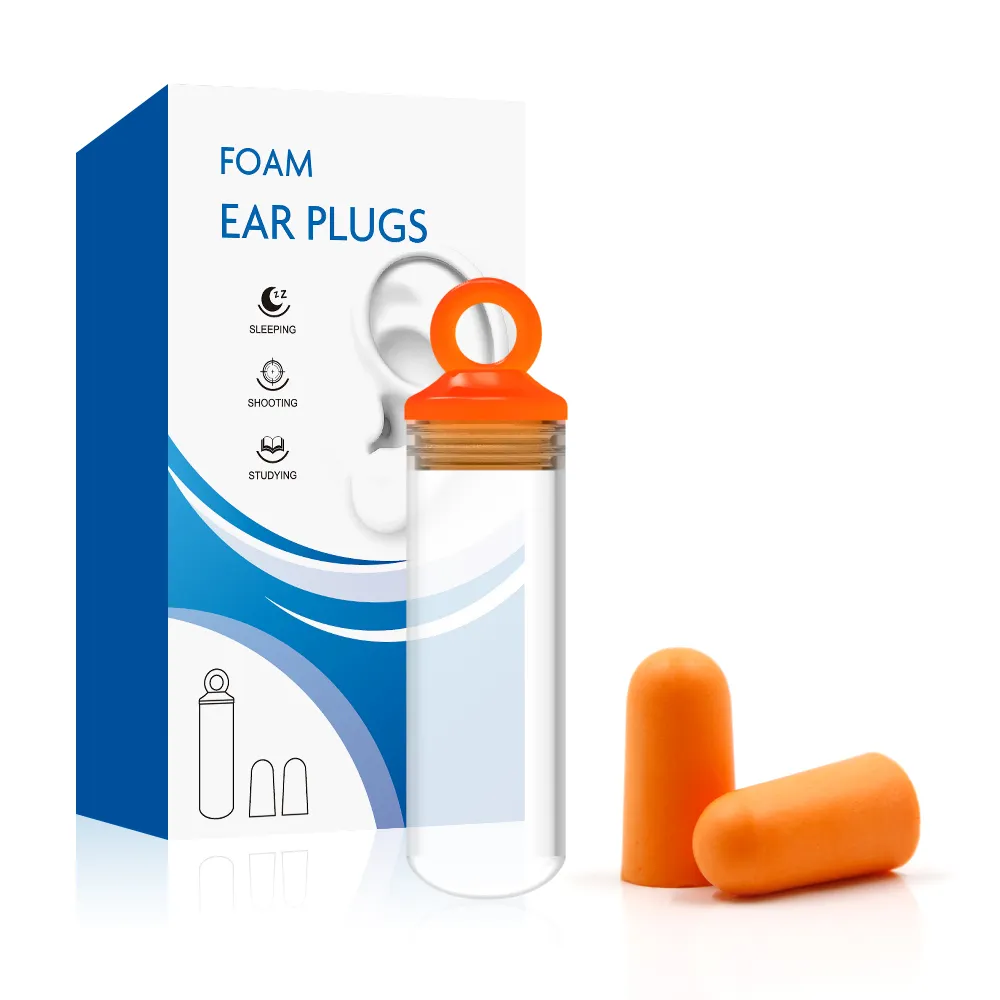 Earplugs for Sleeping Bullet Shape Free Sample PU Foam Disposable Customized Noise Reduction Pocket Hearing 14*24mm