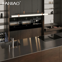 Accessoire de robinet pour traitement de surface pour villas au Qatar Armoire de cuisine modulaire en acier inoxydable sur mesure avec panneau de porte en acrylique