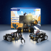 ACEBOTT-Robot de tanque 4WD inteligente para exteriores, Kit DIY para coche, cámara ESP32, programación de vapor con energía Solar, educación para Arduino, Kit de Robot