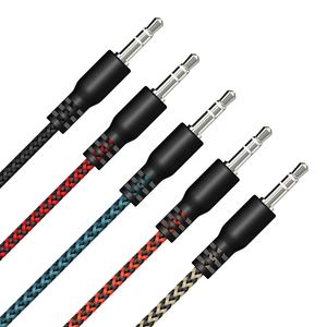 Cable <span class=keywords><strong>auxiliar</strong></span> de nailon trenzado <span class=keywords><strong>para</strong></span> auriculares, Cable <span class=keywords><strong>auxiliar</strong></span> estéreo <span class=keywords><strong>para</strong></span> teléfono móvil, coche, MP4, 3,5mm, 1M - Product Image 2