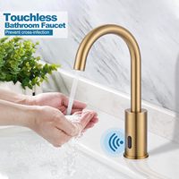 Robinet automatique à capteur HLK, sans contact, monotrou, finition chromée, pour salle de bain, cuisine et chambre à coucher