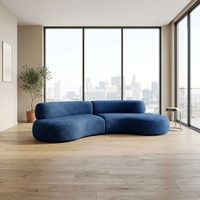 Canapé modulaire en velours côtelé à garnissage éponge haute élasticité, en forme de S, pour hôtel, appartement, usage commercial