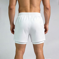 Pantalones Cortos Deportivos 2 en 1 para Hombre, con Cordón Ajustable, Diseño de Doble Capa, Color Sólido, Logotipo Personalizado