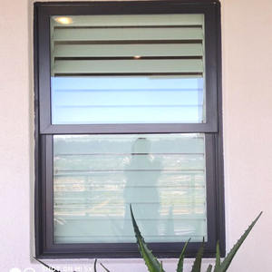 Fenêtre en aluminium à guillotine simple moderne ALUFRONT avec certificat NOA résistant aux ouragans, verre trempé et contrôle des insectes - Product Image 4