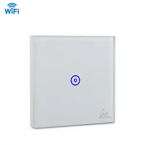 EU UK Smart Wifi Wall Touch Switch with Neutral Smart Home 1/2/3 Gang Glass Panel Intelligent Light Switch without Neutral
