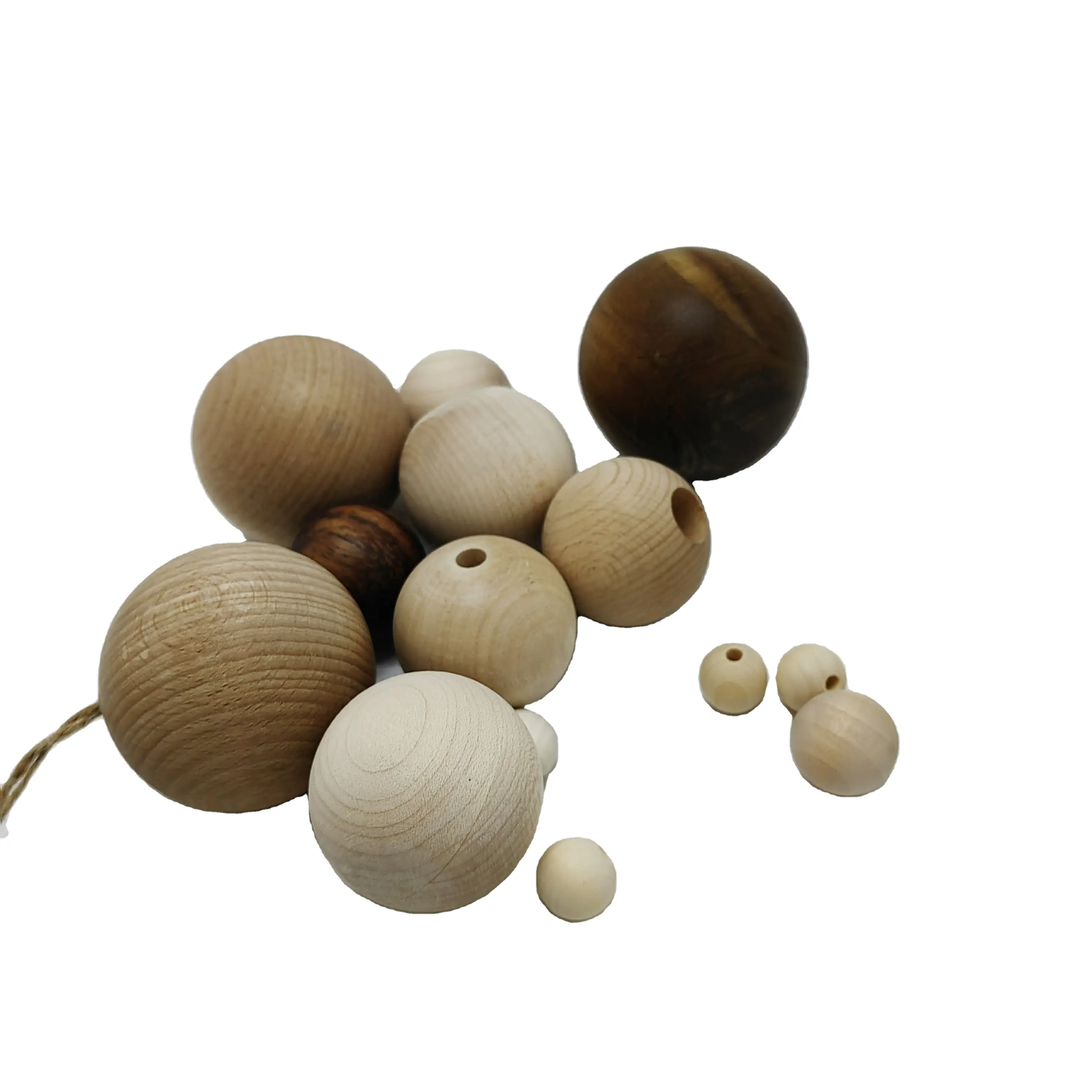 Wooden Round Ball DIY Decorative Wood Crafting Balls