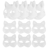 20 Piezas de Máscaras de Gato Blancas de Papel para Pintar, Disfraces, Halloween, Proyectos de Arte