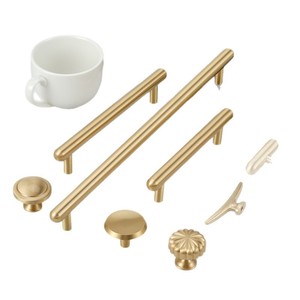 Manijas de latón para cajones 8889, herrajes de montaje en puerta estilo americano para armarios, roperos y zapateros - Product Image 1