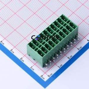 MX15EDGRHB-3.5-2*10P-GN01-Cu-A Plug-in Terminal Block Bent Lead Through Hole,P=3.5mm Board-to-Board / Socket Closed 1x10P 3.5mm - Product Image 1