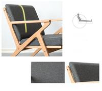 Dishi Modern Leisure Sofa Chair Gepolsterter Stoff Lounge Sessel mit Massivholz rahmen für Schlafzimmer Apartment Hotel School