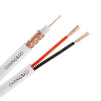 Cable RG59 de Grado de Ingeniería a Granel CHANGBAO |   Cable de Alimentación y Coaxial Siamese para Cámara CCTV de 2 Núcleos 18/22AWG, Cables de 2 Núcleos 18/22AWG