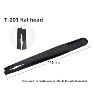Black <strong>Plastic</strong> Carbon Fiber Tweezers Elastic Gripping Tool Multi-Specification Flat/Pointed/Bent Heads Blow <strong>Molding</strong> <strong>T</strong>-201-T208 - Product Image 4