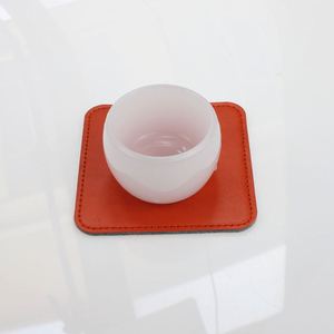 Custom Logo Luxury Promotional <b>Gifts</b> Engraving logo Real PU Leather coaster 10cm Waterproof Multi-colored Coaster <b>for</b> Coffee - Product Image 5