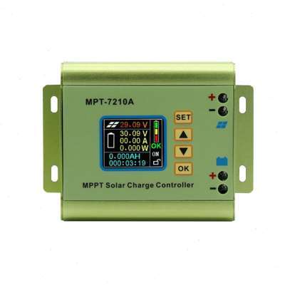 New MPT-7210A Solar Panel Charge Controller Aluminum Alloy LCD Display MPPT Adjustable Solar Lithium Battery Pack Charger Regula