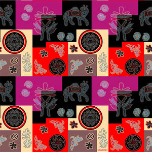 Cotone poliestere psichedelico brillante rayon organza boski tessuto <span class=keywords><strong>shah</strong></span> nero colorato - Product Image 2