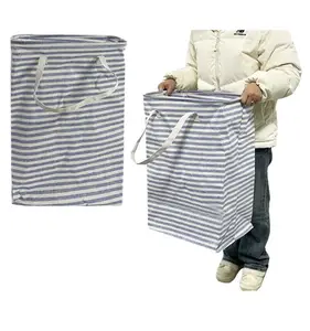 30L 40L大型家居组织者可折叠洗衣篮拉绳防水帆布脏衣篮