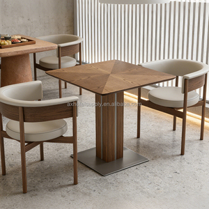 Mesa y Sillas de Comedor Modernas, Ecológicas y Duraderas, con Tapa de Madera, para <span class=keywords><strong>Restaurante</strong></span>, Cafetería y Hotel, Tamaño Personalizado - Product Image 2