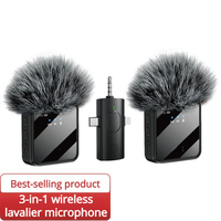 Microphone cravate sans fil F11 pour téléphone portable, trois-en-un, streaming en direct et enregistrement avec réduction du bruit, prise jack 3,5 mm