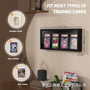 Wooden <b>Wall</b> Mounted Player Card <b>Display</b> Box Acrylic Baffle Storage <b>Case</b> For Collectibles 2L Capacity - Product Image 4