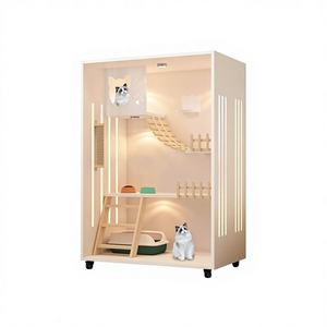 Jaula y Casa para Gatos de Interior de Madera Cerrada Personalizable de Alta Calidad, Multifuncional con Poste Rascador y Balcón - Product Image 5