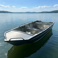 Bateau de pêche en aluminium avec réservoir de carburant, petit bateau à coque en V soudée pour la chasse au canard, les loisirs et le travail