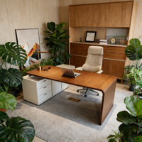 Escritorio Ejecutivo/de Director de Alta Calidad y Lujo, Mesa para Computadora, Estación de Trabajo Ejecutiva Refinada y Minimalista