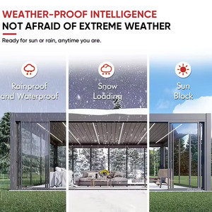 Nhôm vườn Pavilion nhà máy bán hàng trực tiếp pergolas bioclimatica Para bên ngoài sunfun Pavilion gazebo phẳng - Product Image 6