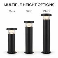 Lampadaire cylindrique moderne à émission supérieure IP65, LED chaude, noir mat, pour jardin extérieur, colonne lumineuse, directement de l'usine