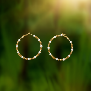 Aros de Perlas en Acero Inoxidable 316L con Baño de Oro PVD, Joyería Sostenible y Resistente - Product Image 3