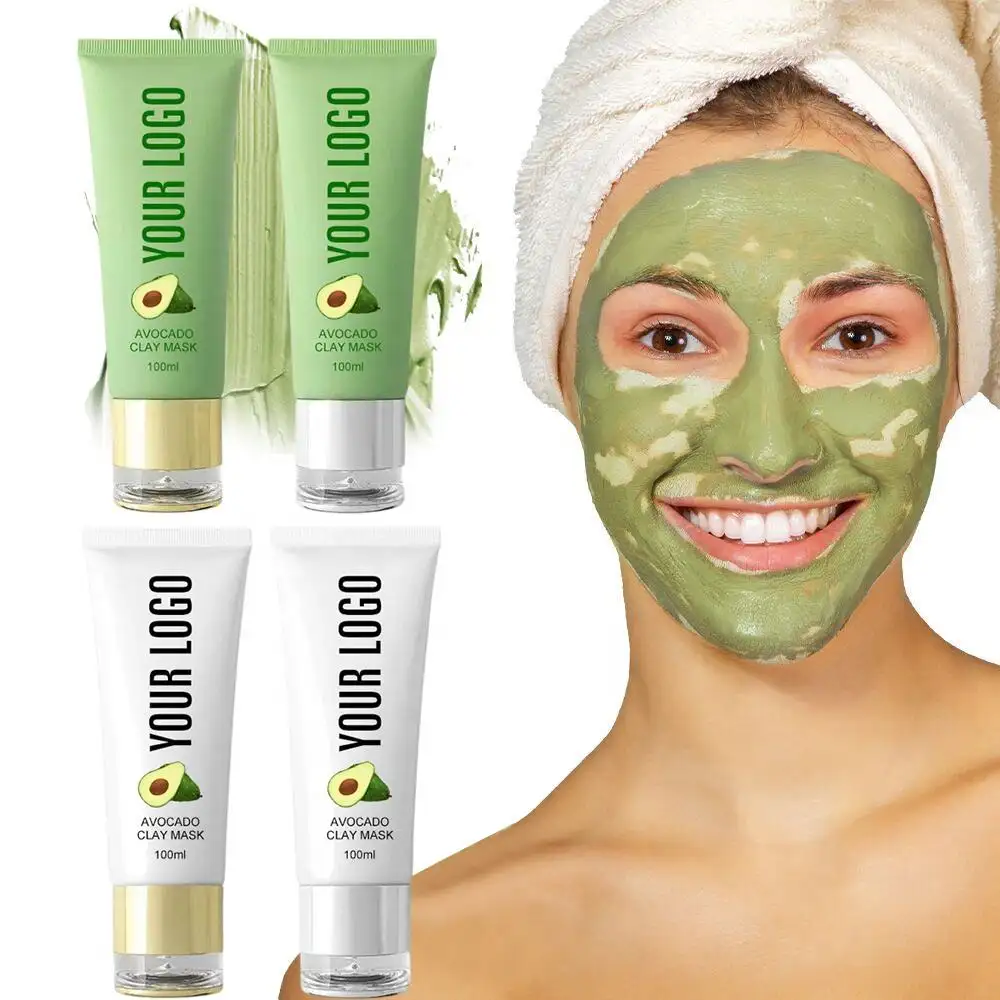 Logo personalizzato sbiancante cura della pelle maschera facciale Make Up maschera idratante argilla AVOCADO