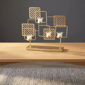 Porte-bougie en fer moderne, élégant et durable, résistant à la chaleur, écologique, pièce maîtresse décorative pour la maison, mariages et événements festifs - Product Image 5