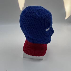 Máscara de esquí de material acrílico de punto al por mayor sombrero de máscara de Ciclismo de cara completa de 3 agujeros con bolsa de dólar blanco bordada - Product Image 3