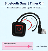 Interrupteur de contrôle de température Bluetooth, trois niveaux de chauffage, contrôleur de coussin chauffant intelligent en silicone avec fonction de minuterie