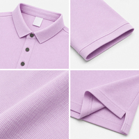 Chemise de golf pour homme en jersey 100% polyester, rose clair, classique, unie, décontractée, tricotée, séchage rapide, 200g, logo personnalisé