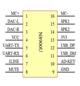 N8900U Series Bluetooth Module OEM Manufacturer Voice Playback Module MP3 Module for Toys Bluetooth Modules - Product Image 6