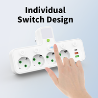 Multiprise industrielle portable standard UE à 3 prises, matériau premium, prise murale électronique, courant nominal 10A, CE, veilleuse