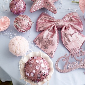 Decoraciones para Árboles de Navidad, Bolas de Navidad de Espuma Rosa de 8 cm, Adornos Colgantes para Árboles, Bolas de Navidad de Plástico - Product Image 3