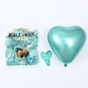 Ballon en latex métallique en forme de cœur, 5 pouces, fournitures décoratives pour fête de mariage, saint-valentin nouvel an, anniversaire, pièces