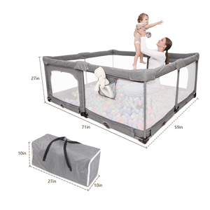 Bé playpen di động trong nhà trẻ em trẻ mới biết đi hoạt động trung tâm lớn sân chơi cation lưới có thể gập lại có thể điều chỉnh bé playpen - Product Image 1
