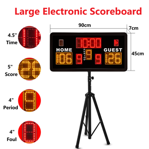 YIZHI 0,9 m aleación <span class=keywords><strong>de</strong></span> aluminio <span class=keywords><strong>de</strong></span> alta potencia multifunción LED marcador <span class=keywords><strong>de</strong></span> baloncesto Digital electrónico con Control remoto y trípode - Product Image 2
