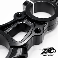 Zhicheng - Triple étrier supérieur de fourche en aluminium anodisé CNC de haute précision pour motos Yamaha VESA/P / électriques