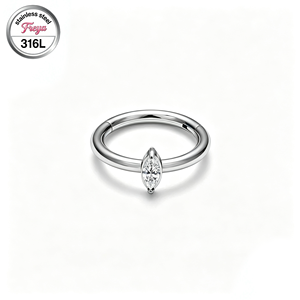 Vente en gros Bijoux de piercing en acier inoxydable 316L 16G ZC, Anneau segmenté sans soudure pour nez, cartilage, Daith, Conch, Hélix - Product Image 6