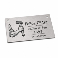 Plaque de marque en métal estampé avec logo en alliage de zinc pour vêtements et accessoires, avec vis de fixation, profondeur de relief personnalisée, production répétée