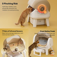 AutoScooper 12 Lite Bac à litière intelligent pour chat, double mode, ouverture supérieure, grande capacité, anti-pincement, sans odeur, capteur, autonettoyant, facile à utiliser pour les chats