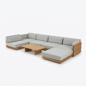 Set di Divani <span class=keywords><strong>da</strong></span> Esterno di Grado Commerciale, Mobili <span class=keywords><strong>in</strong></span> <span class=keywords><strong>Legno</strong></span> di Teak Resistenti per Hotel, Resort, Bordo Piscina, Patio e <span class=keywords><strong>Giardino</strong></span> - Product Image 3