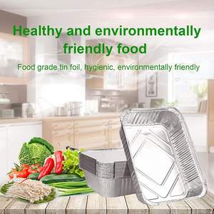 Récipients alimentaires de petite taille Récipients jetables en aluminium à emporter en aluminium Récipient alimentaire en aluminium avec couvercle - Product Image 3